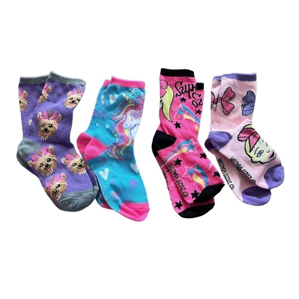 Bundle of 4 JoJo Siwa Girls Socks NEW​​​​​​​​​​​